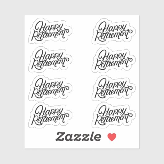 Stickers de retraite heureux (Feuille)