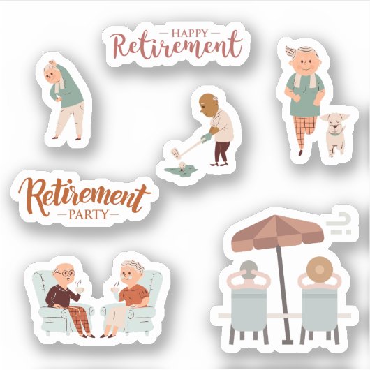 Stickers de retraite heureux (Devant)