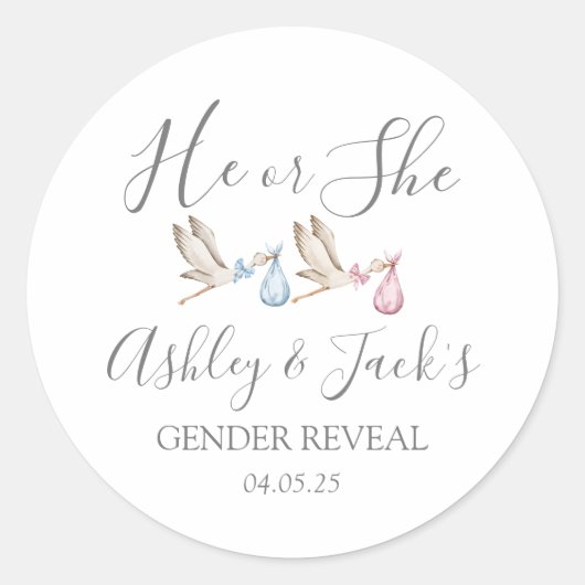 Stickers de révélation de genre Stork, étiquette d (Devant)