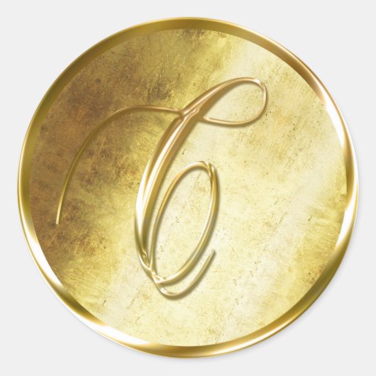 Stickers de scellés pour enveloppes d'or Monogram (Devant)