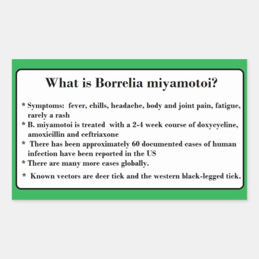 Stickers de sensibilisation Borrelia Miyamotoi Lym (Devant)