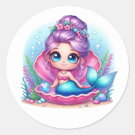 Stickers de sirène colorée (Devant)
