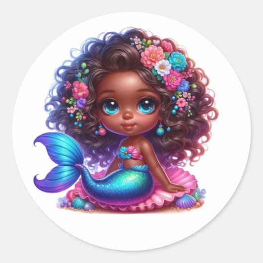 Stickers de sirène colorée (Devant)