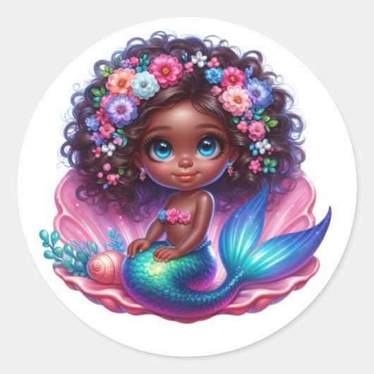 Stickers de sirène colorée (Devant)
