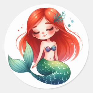 Stickers de sirène de couleur mignonne