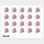 Stickers de sirène de couleur mignonne (Feuille)