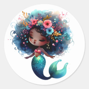 Stickers de sirène de couleur mignonne