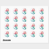 Stickers de sirène de couleur mignonne (Feuille)