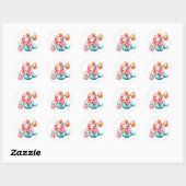 Stickers de sirène de couleur mignonne (Feuille)