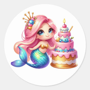 Stickers de sirène de couleur mignonne