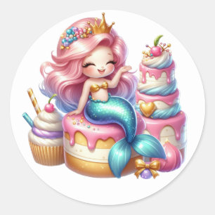Stickers de sirène de couleur mignonne