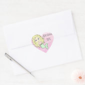 Stickers de sirène rose personnalisée (Enveloppe)