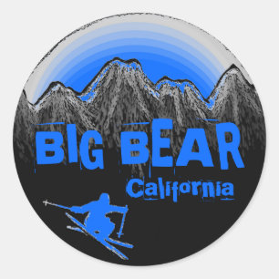 stickers de ski bleu Big Bear Mountain California