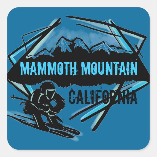 stickers de ski bleu Mammoth Mountain California (Devant)