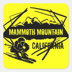 stickers de ski jaune de Mammoth Mountain Californ