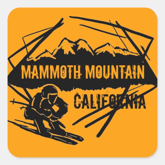 stickers de ski orange Mammoth Mountain California (Devant)