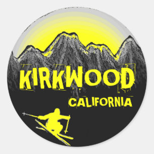 stickers de skieur jaune Kirkwood California