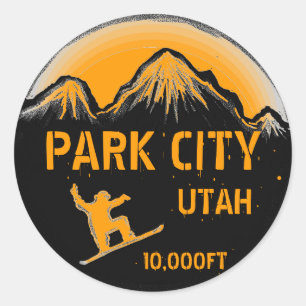 stickers de snowboard orange Park City Utah