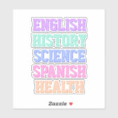 Stickers de sujet de l'école Pastel Varsity (Feuille)