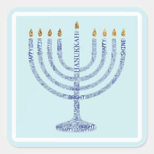 Stickers de typographie Hanoukka Menorah