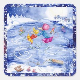 Stickers de vacances "Patinage Party"