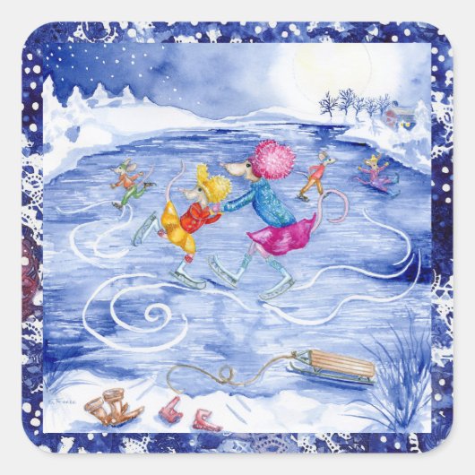 Stickers de vacances "Patinage Party" (Devant)