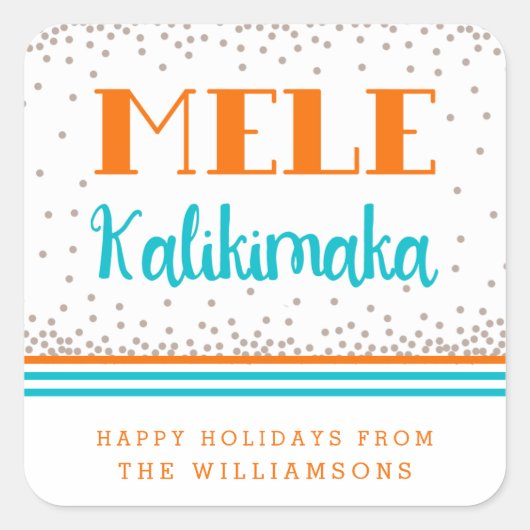 Stickers de vacances personnalisés Mele Kalikimaka (Devant)