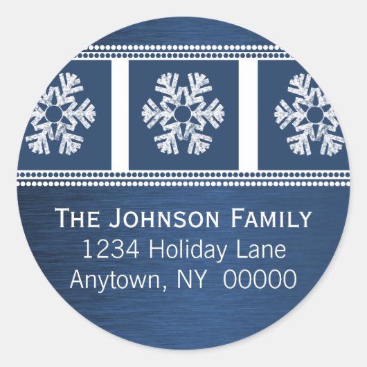 Stickers de vacances Snowflakes, Royal Blue (Devant)