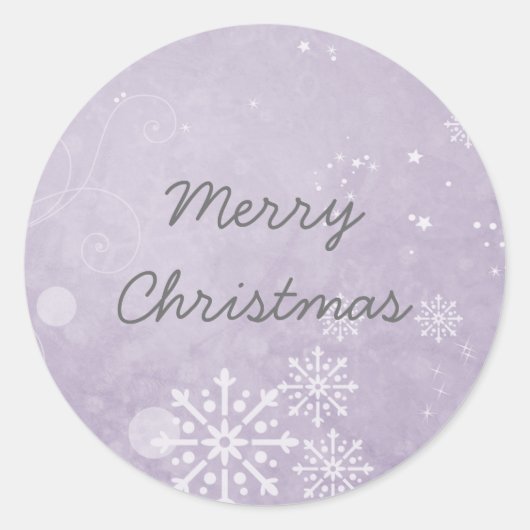 Stickers de vacances violet de flocon de neige (Devant)