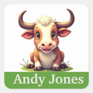 stickers de vache personnalisée coloré