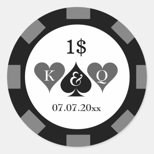 stickers de valeur de jeton pour la fête de mariag (Devant)