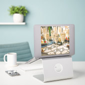 stickers de verre de champagne avec messages de fê (Ordinateur portable sur le bureau)