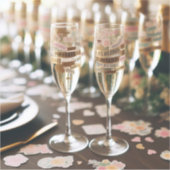stickers de verre de champagne avec messages de fê (Devant)