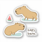 Stickers de vinyle 3 po x 3 po sur mesure Capybara (Devant)