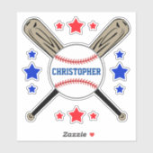 Stickers de vinyle Allstar de baseball (Feuille)