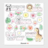 Stickers de vinyle animal Safari (Feuille)
