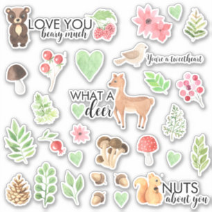 Stickers de vinyle animal Woodland
