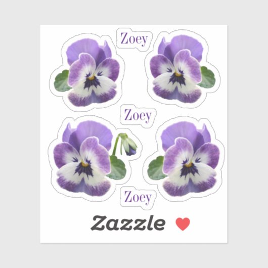 Stickers de vinyle Contour Purple Pansies (Feuille)