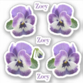 Stickers de vinyle Contour Purple Pansies (Devant)