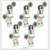 Stickers de vinyle Coupé sur mesure 14" x 14" vert (Feuille)