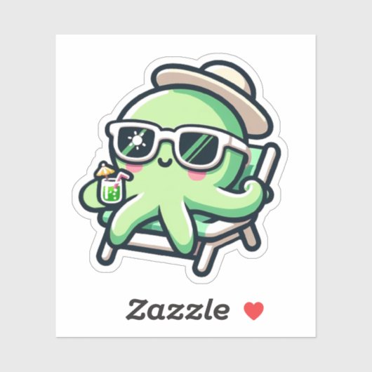 Stickers De Vinyle Coupé Sur Mesure À La Pieuvre (Feuille)