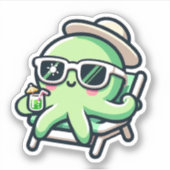 Stickers De Vinyle Coupé Sur Mesure À La Pieuvre (Devant)