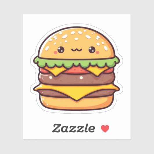 Stickers De Vinyle Coupé Sur Mesure De Hamburger (Feuille)