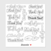 Stickers de vinyle coupé sur mesure en Merci (Feuille)