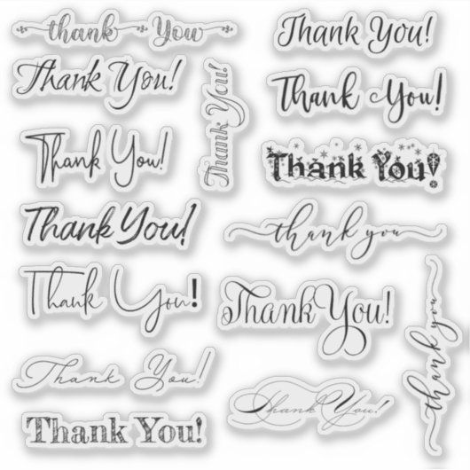 Stickers de vinyle coupé sur mesure en Merci (Devant)