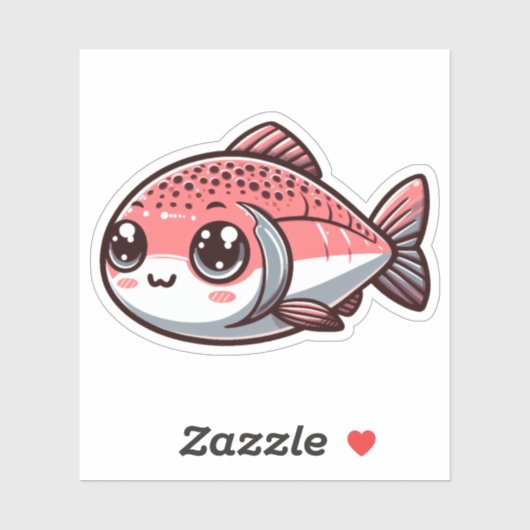 Stickers De Vinyle Cute Fish Custom-Cut (Feuille)