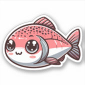 Stickers De Vinyle Cute Fish Custom-Cut (Devant)