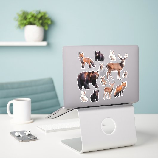 Stickers de vinyle d'animal rustique teinte de la  (Ordinateur portable sur le bureau)