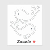 Stickers de vinyle de baleine de Beluga (Feuille)