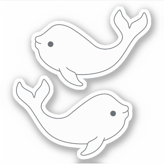 Stickers de vinyle de baleine de Beluga (Devant)
